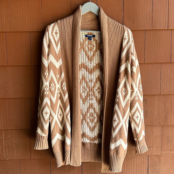 Old Navy Sweaters - Old Navy Brown/Cream Cardigan- Size XS